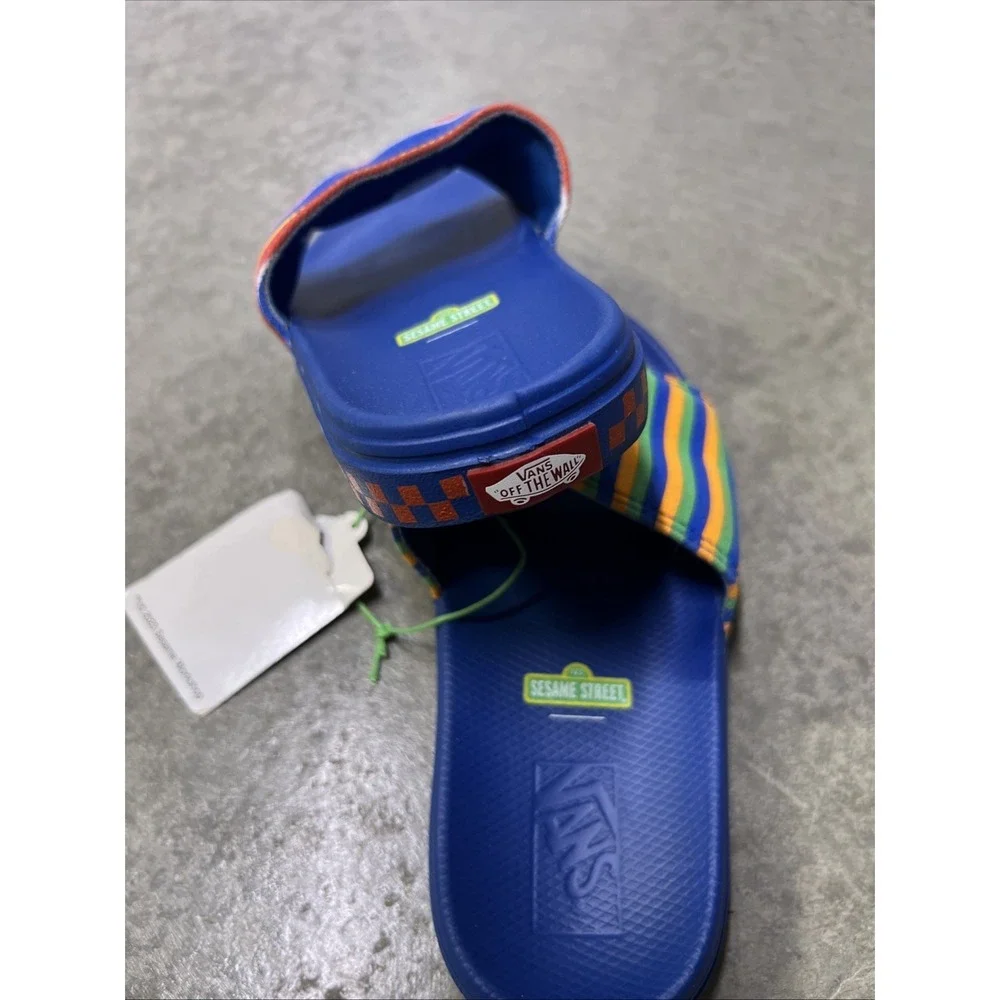 Vans Kids Slides Elmo Blue Red Orange Yellow Size 4 Kids New Sandals